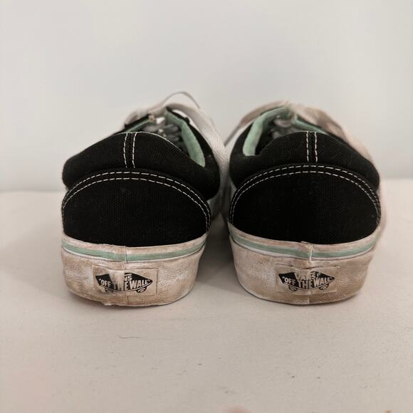 Vans Old Skool Skateboard Low Top Sneakers Black & Mint Size 7M / 8.5W - Picture 4 of 7